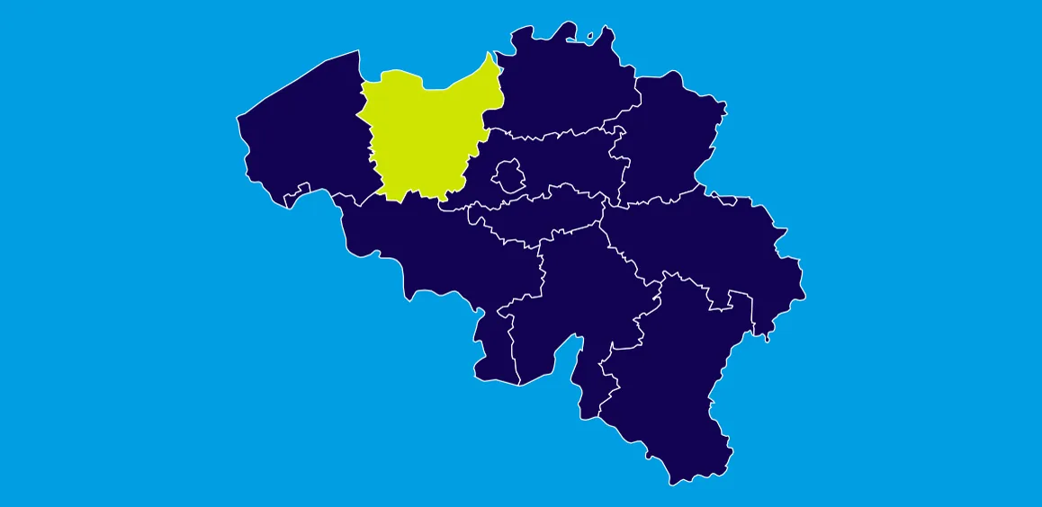 Kaart van Oost-Vlaanderen